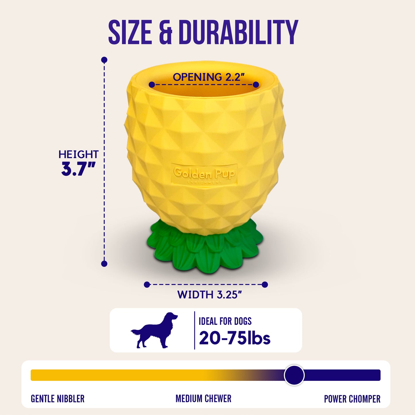 Freezable Pineapple Enrichment Cup | Calming Frozen Slow Feeder & Enrichment Toy for Dogs
