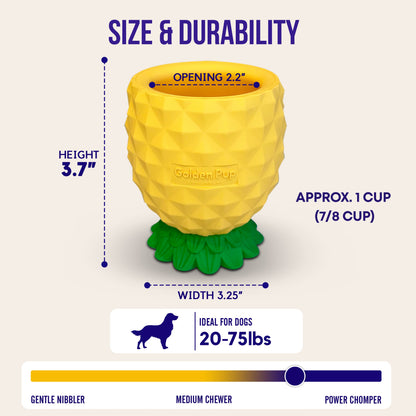 Freezable Pineapple Enrichment Cup | Calming Frozen Slow Feeder & Enrichment Toy for Dogs
