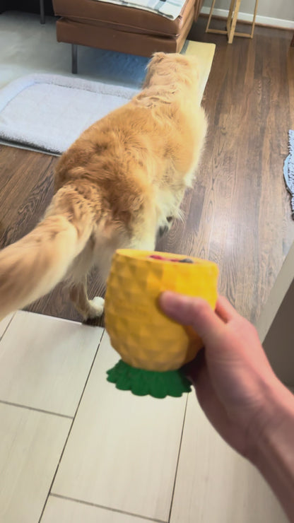 Freezable Pineapple Enrichment Cup | Calming Frozen Slow Feeder & Enrichment Toy for Dogs